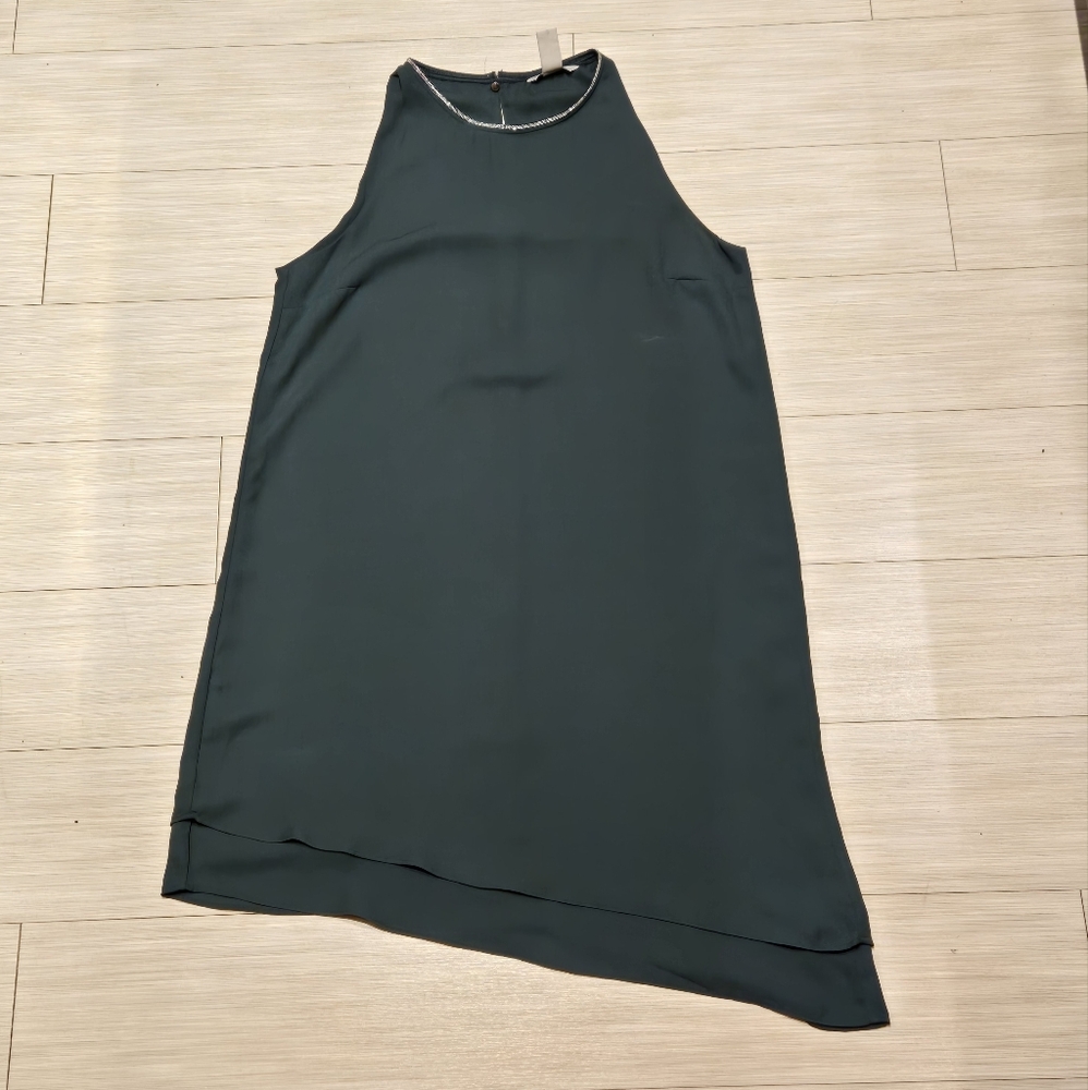 H&M Sleeveless Dark Green Asymmetrical Dress